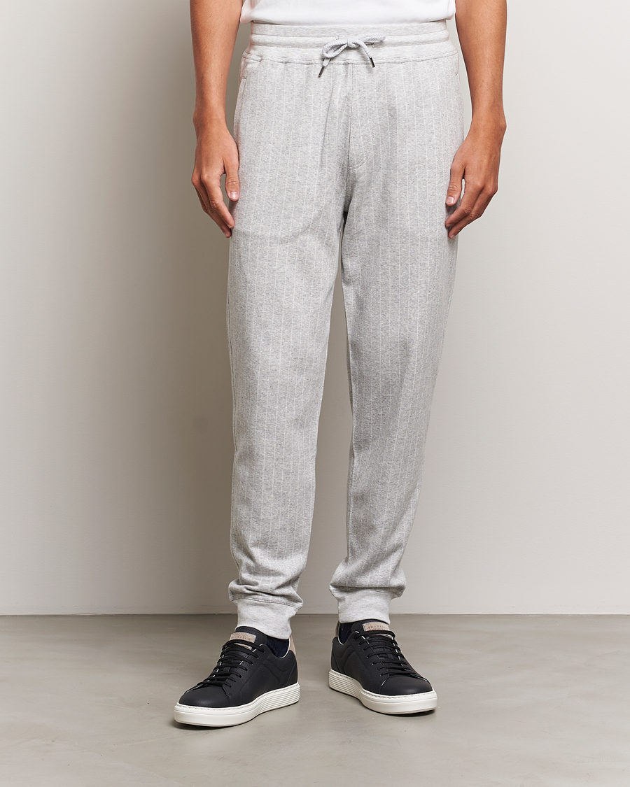 Mies |  | Brunello Cucinelli | Soft Pinstripe Sweatpants Pearl Grey