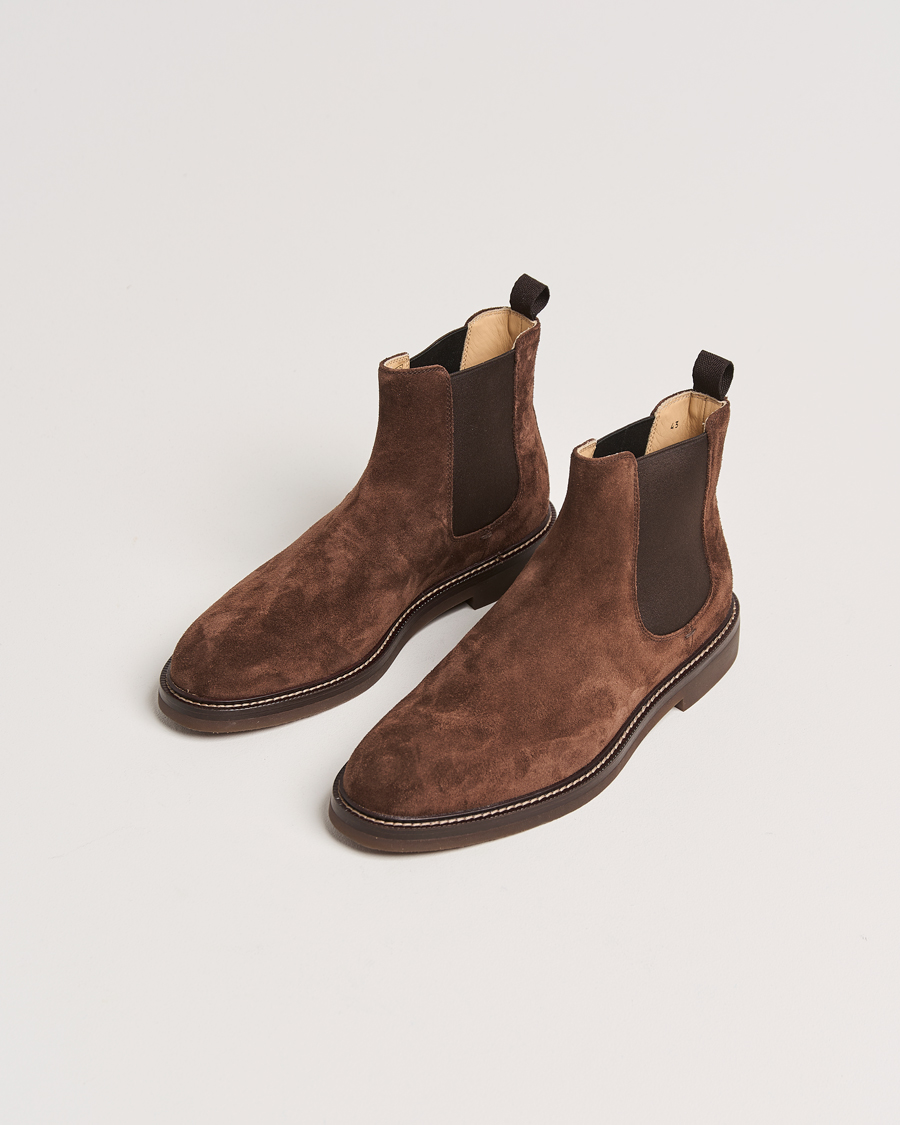 Mies | Luxury Classics | Brunello Cucinelli | Chelsea Boots Dark Brown Suede