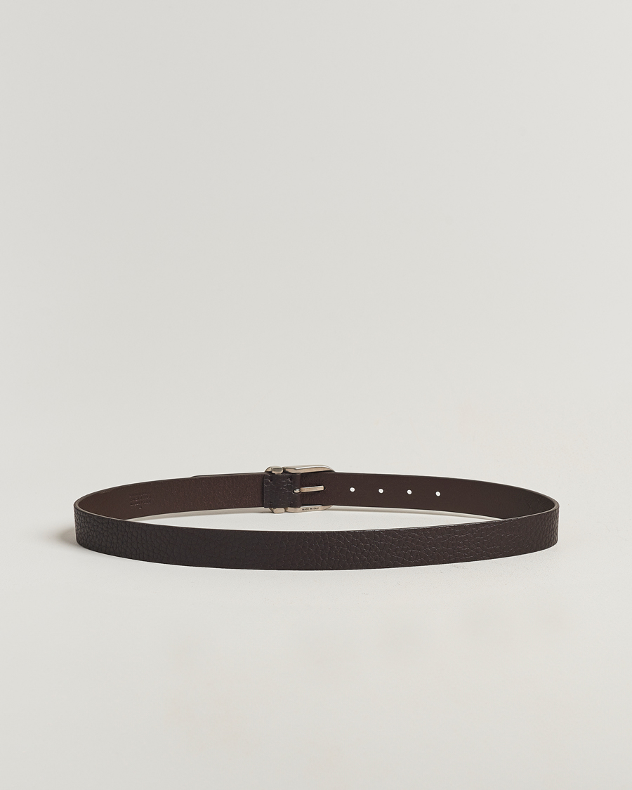 Mies |  | Brunello Cucinelli | Grain Leather Belt Dark Brown