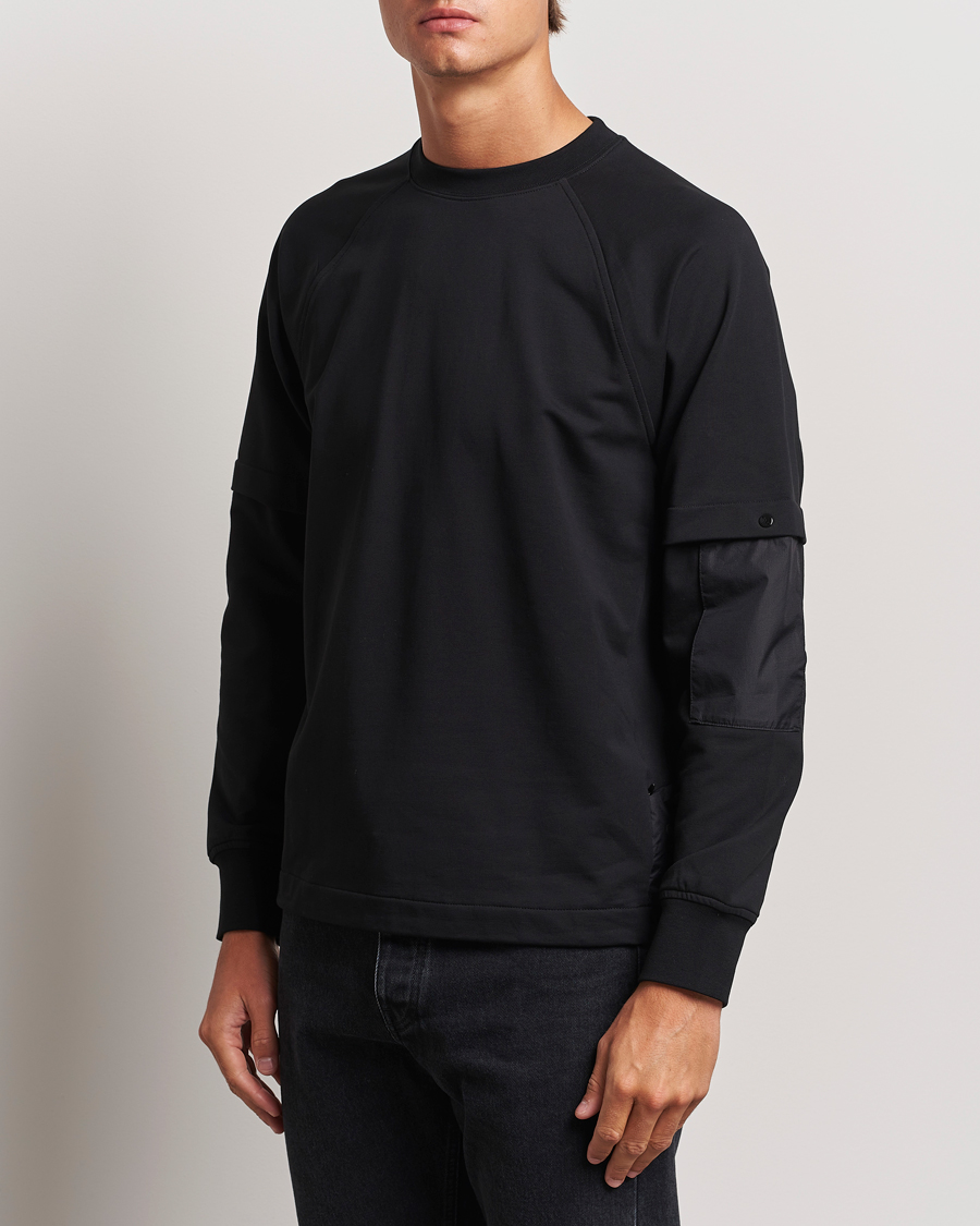 Mies |  | C.P. Company | Metropolis Fleece Cotton Pertex Crew Neck Black