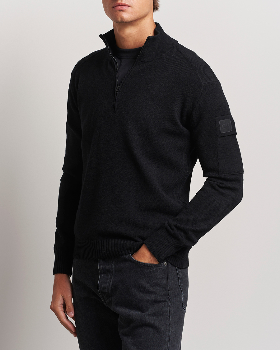 Mies |  | C.P. Company | Metropolis Knitted Wool Half Zip Black