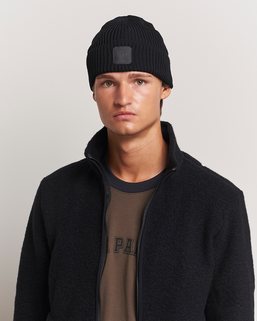 Mies |  | C.P. Company | Metropolis Knitted Logo Beanie Black