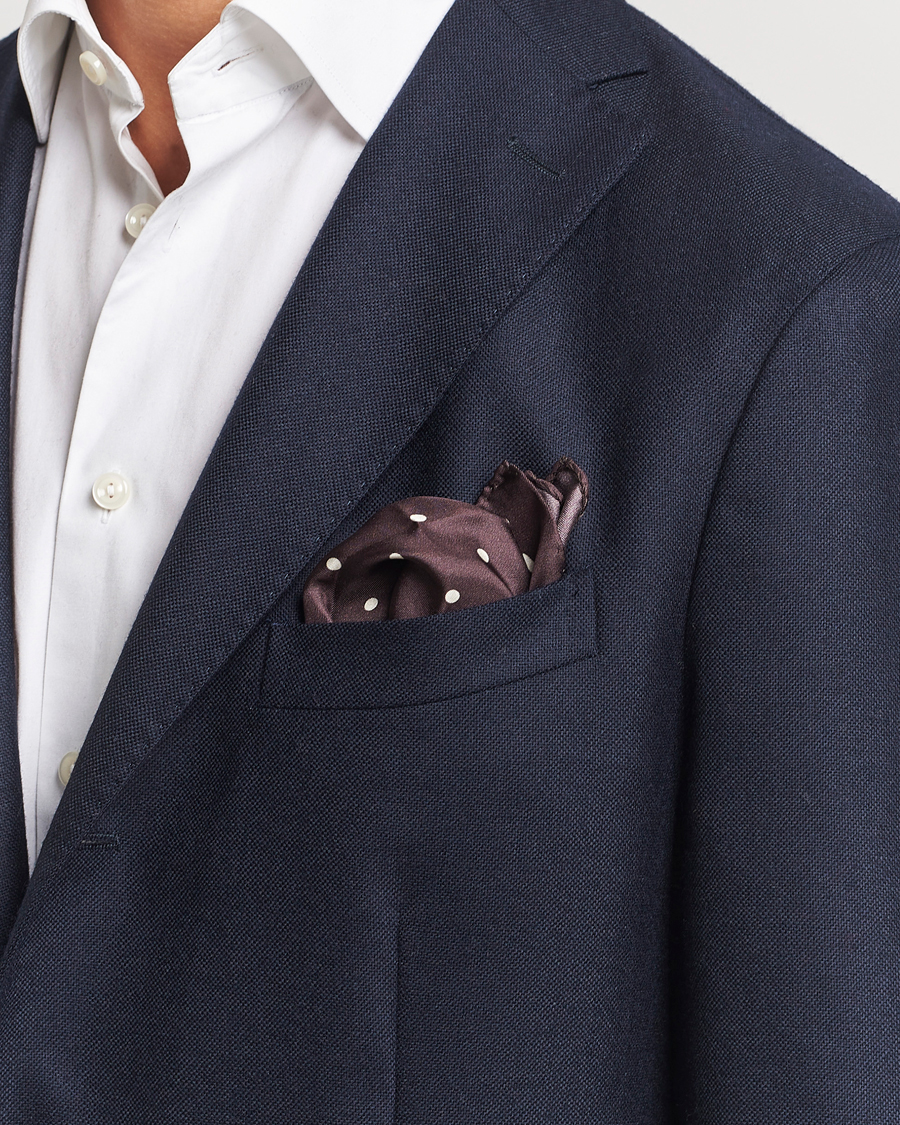 Mies | Taskuliinat | Morris | Dot Pocket Square Brown