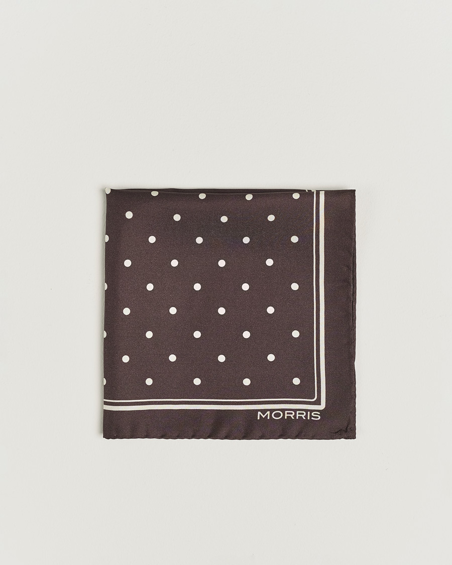 Mies |  | Morris | Dot Pocket Square Brown