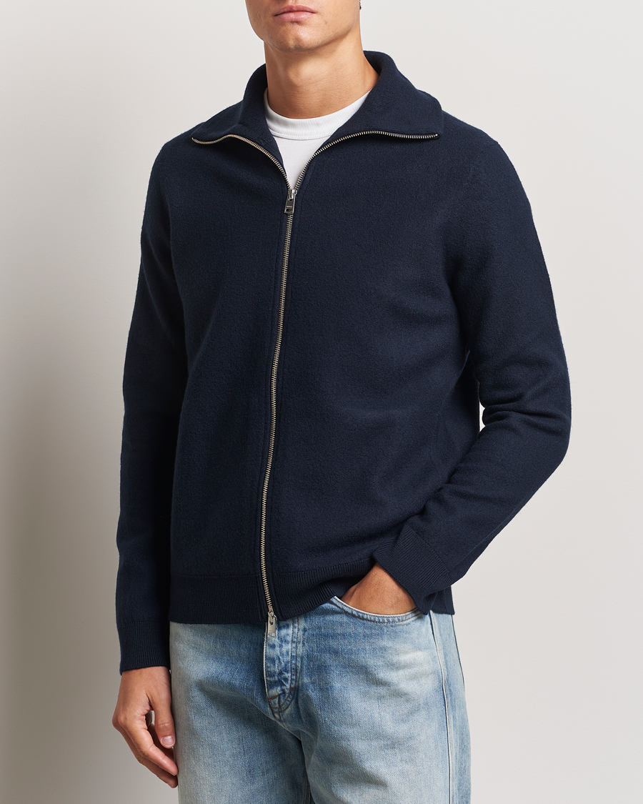 Mies |  | Morris | York Knitted Zip Jacket Navy