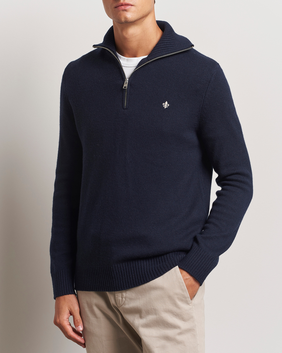 Mies |  | Morris | Hertford Merino Half Zip Navy