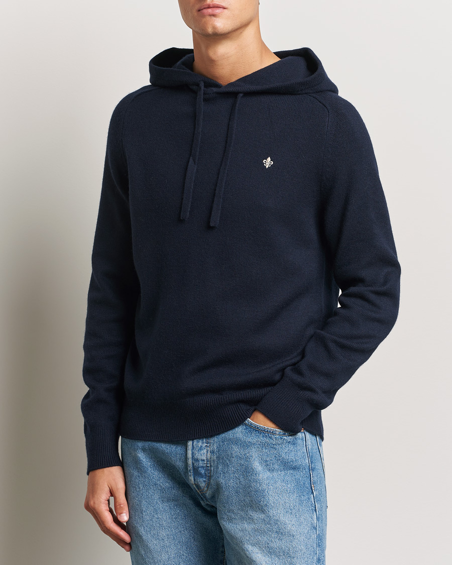 Mies |  | Morris | Hertford Merino Hoodie Navy