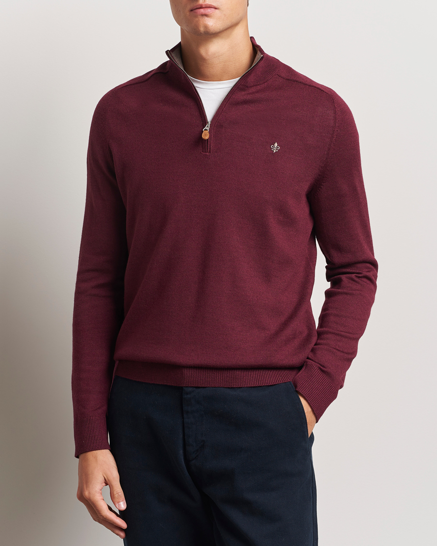 Mies |  | Morris | John Merino Half Zip Wine Red