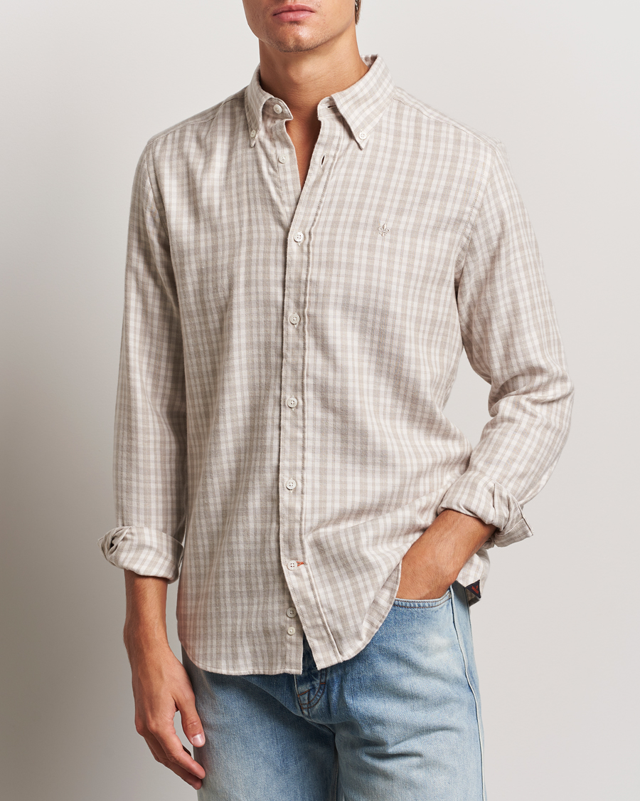 Mies |  | Morris | Soft Check Flannel Shirt Khaki