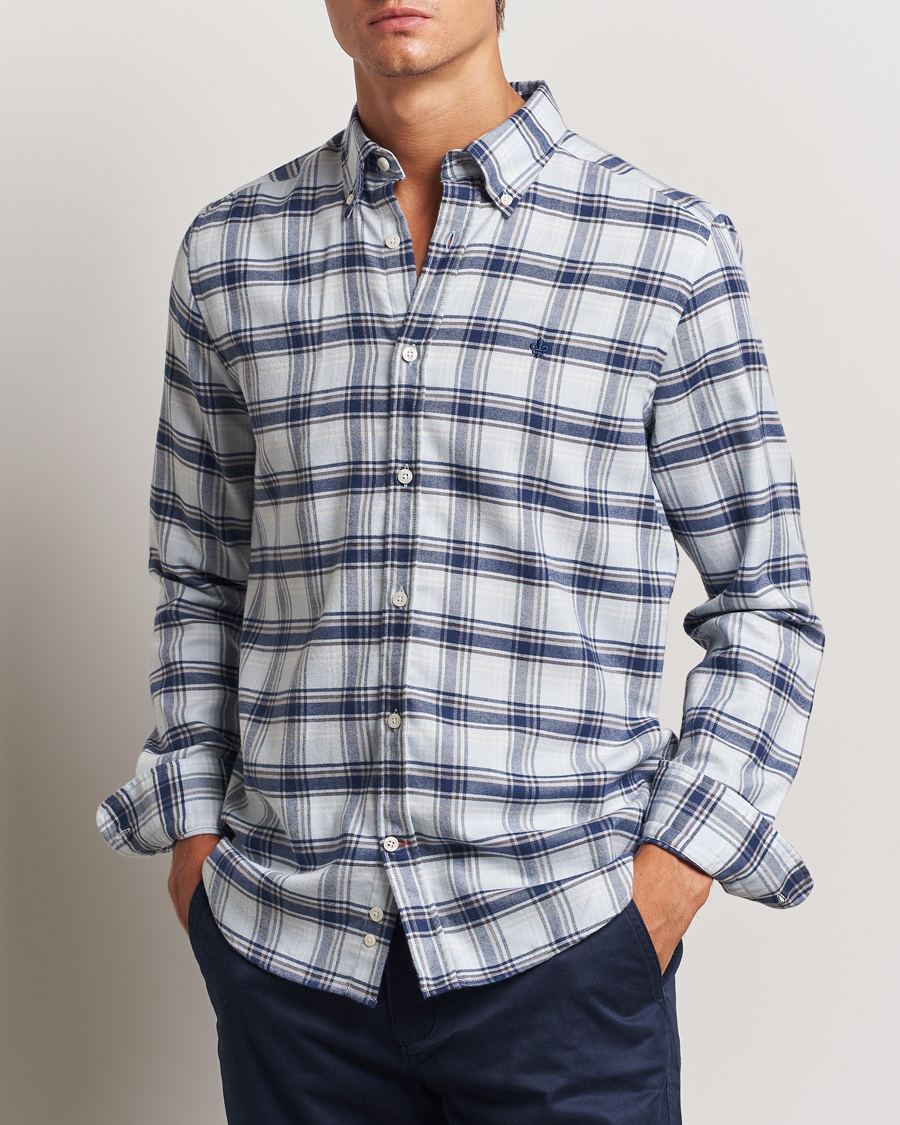 Mies | Business & Beyond - Casual | Morris | Soft Check Flannel Shirt Blue