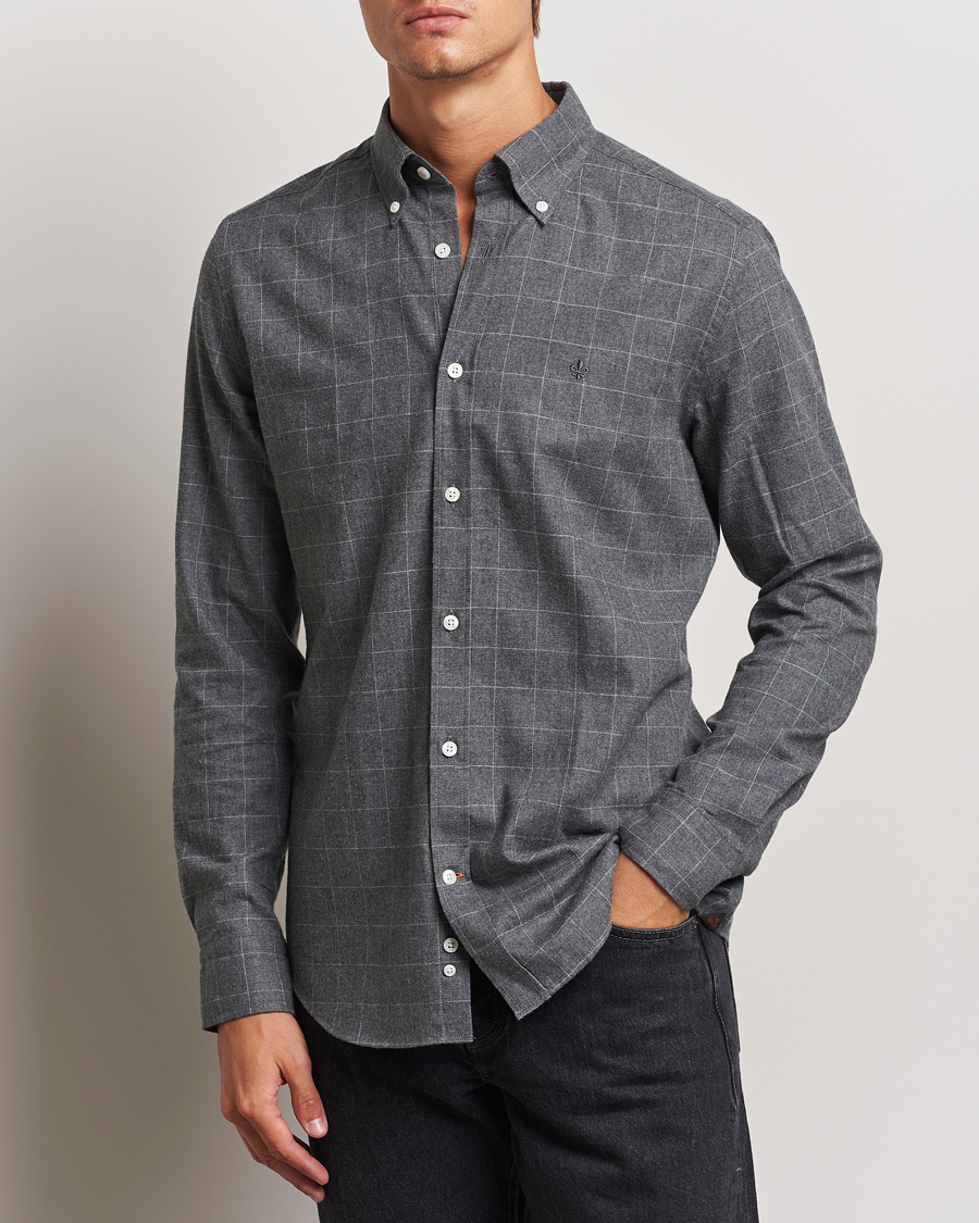 Mies |  | Morris | Flannel Overcheck Shirt Grey