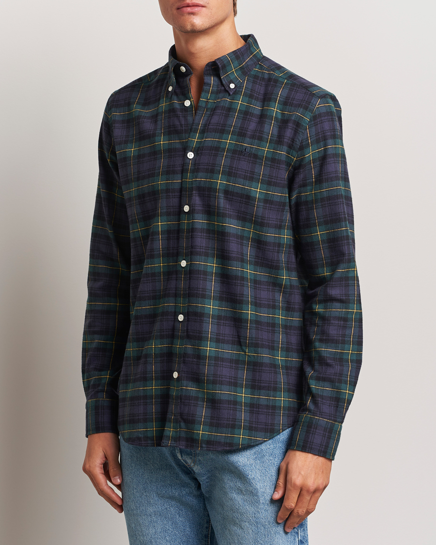 Mies |  | Morris | Flannel Tartan Shirt Navy