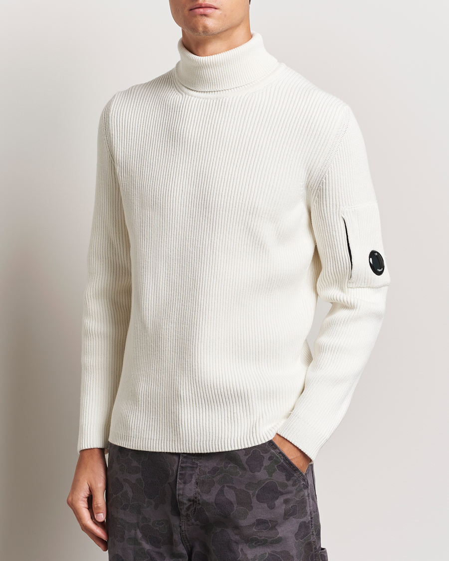 Mies |  | C.P. Company | Full Rib Knitted Cotton Rollneck Off White