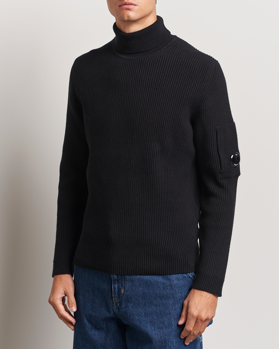 Mies |  | C.P. Company | Full Rib Knitted Cotton Rollneck Black