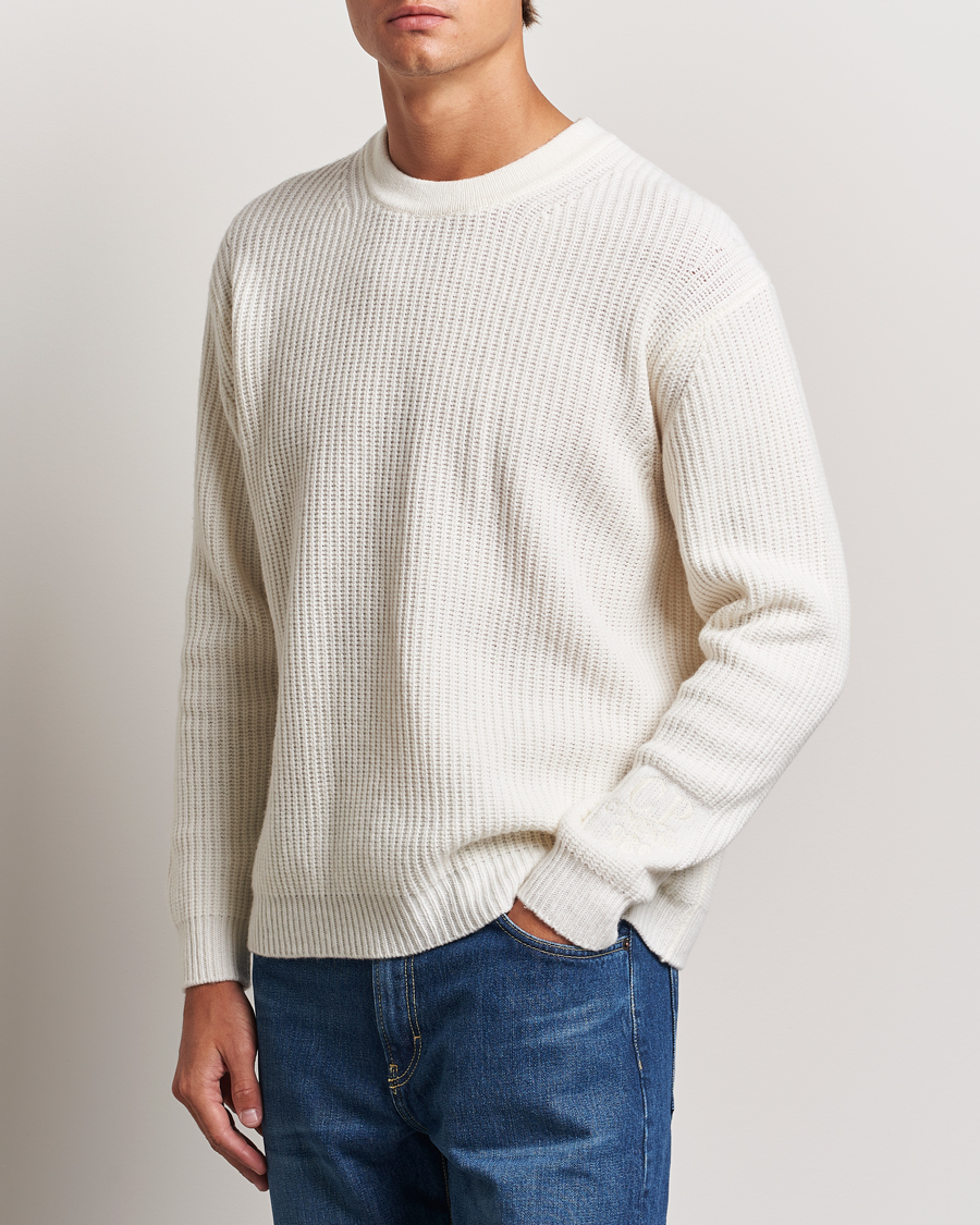 Mies |  | C.P. Company | Lambswool Knitted Crew Neck Off White