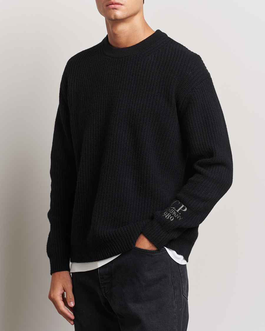 Mies |  | C.P. Company | Lambswool Knitted Crew Neck Black