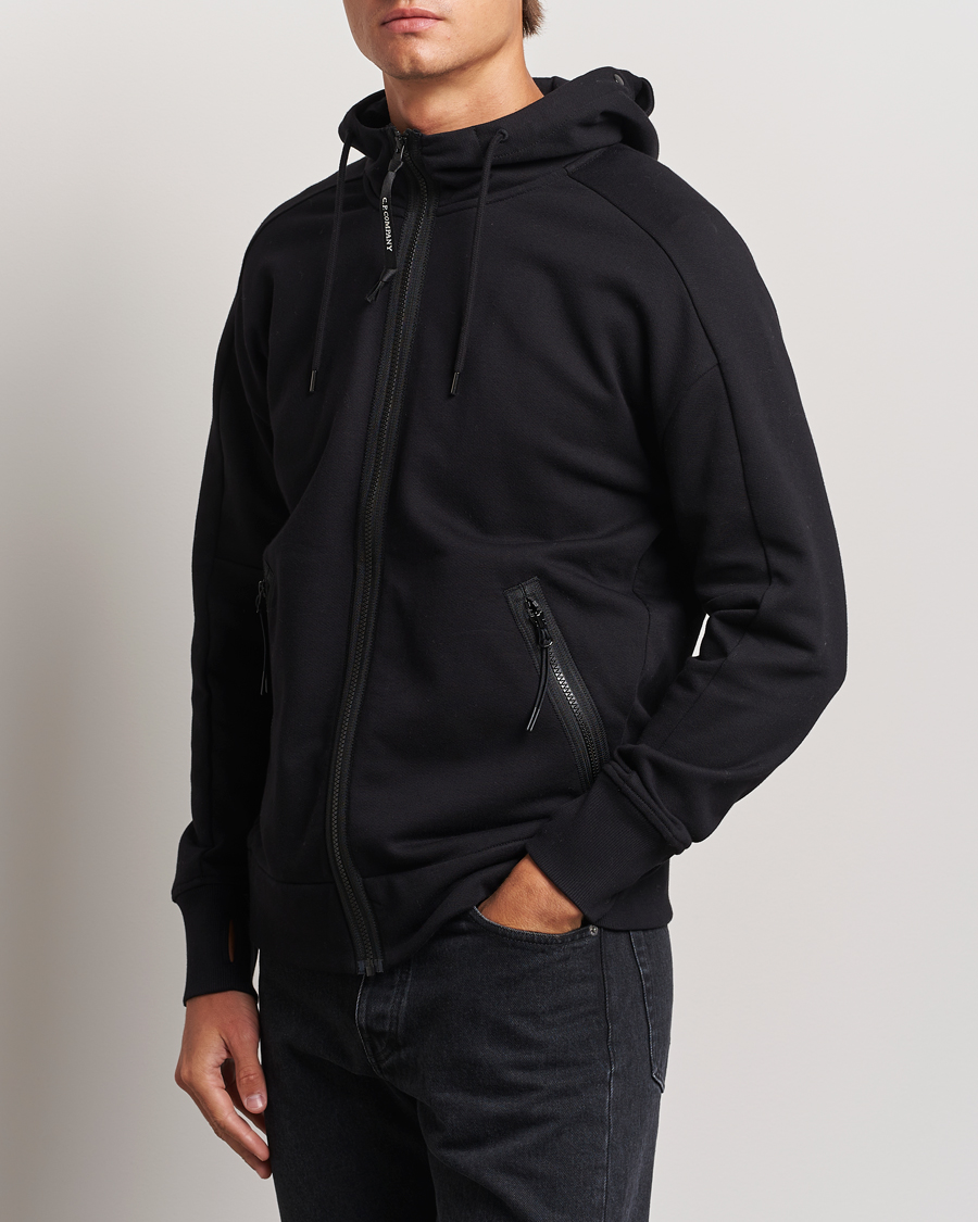 Mies |  | C.P. Company | Diagonal Raised Fleece Full Zip Goggle Hoodie Black