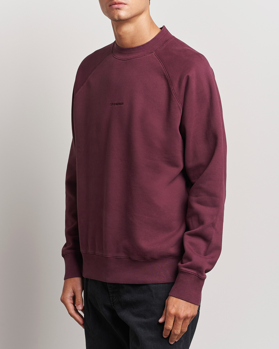 Mies |  | C.P. Company | Brushed Emerized Fleece Sweatshirt Burgundy