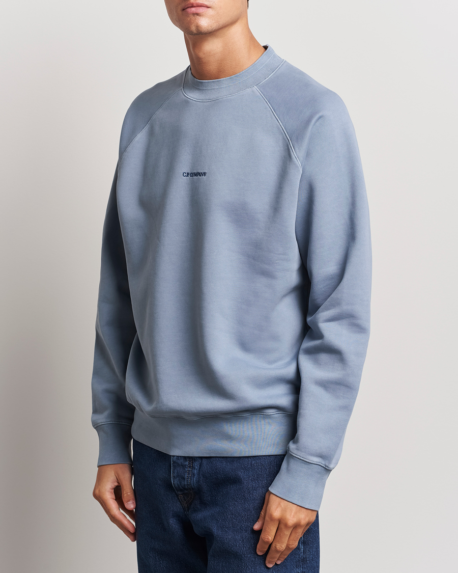 Mies | C.P. Company | C.P. Company | Brushed Emerized Fleece Sweatshirt Light Blue