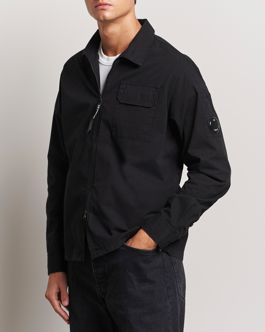 Mies | Kauluspaidat | C.P. Company | Organic Cotton Gabardine Zip Overshirt Black