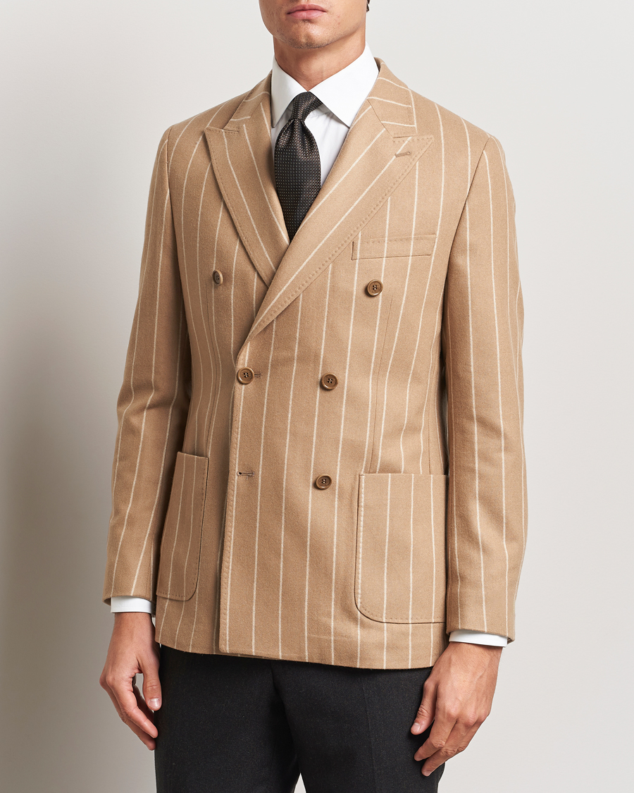 Mies |  | Morris Heritage | Cashmere Pinstripe DB Blazer Camel