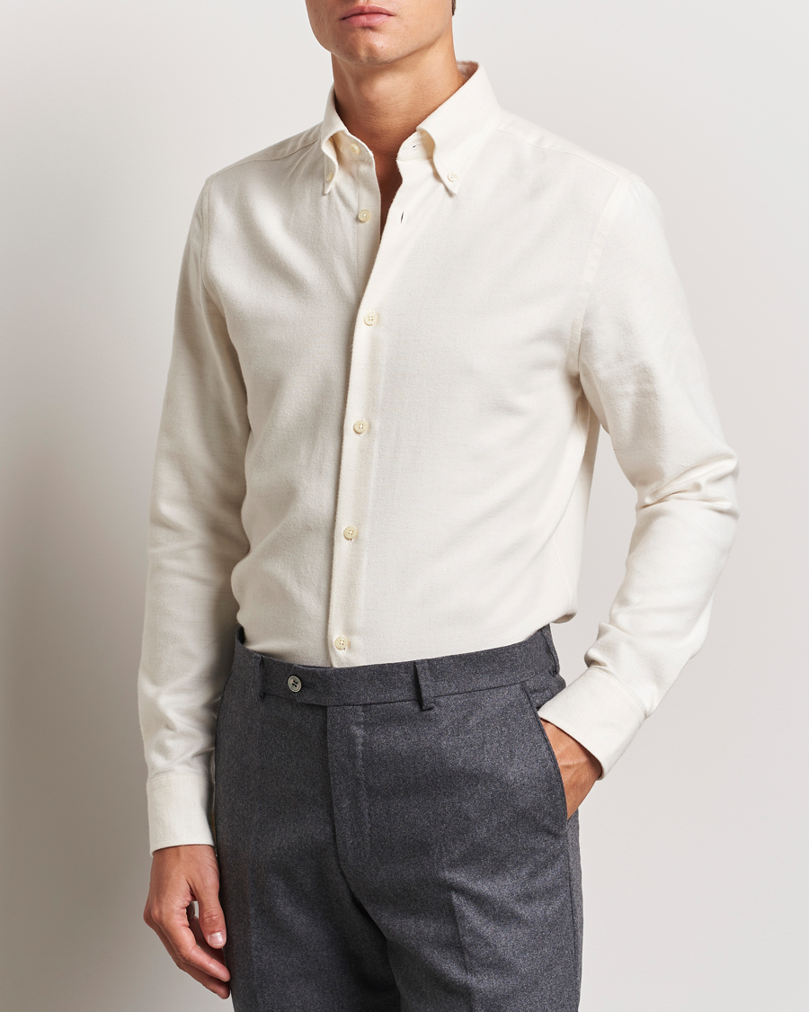 Mies |  | Morris Heritage | Soft Lama Slim Fit Shirt Off White