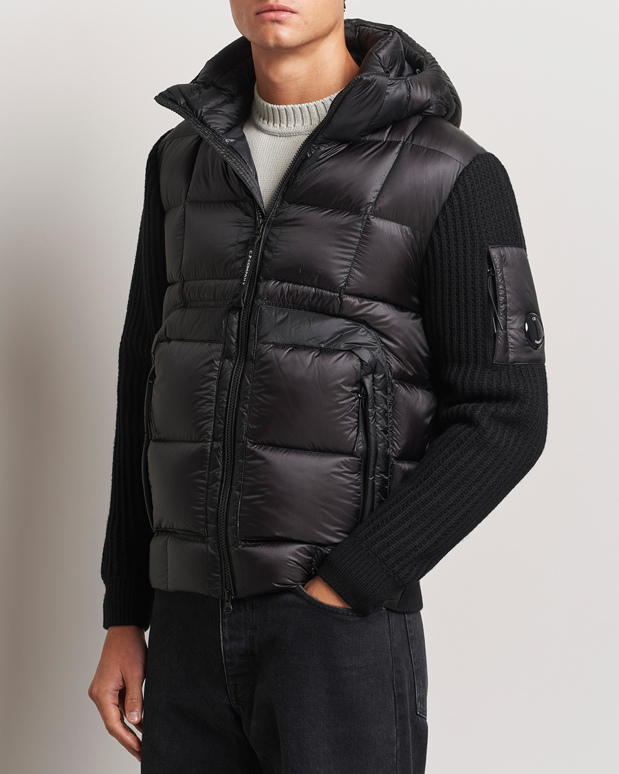 Mies |  | C.P. Company | Merino Wool Padded Hybrid Hood Jacket Black