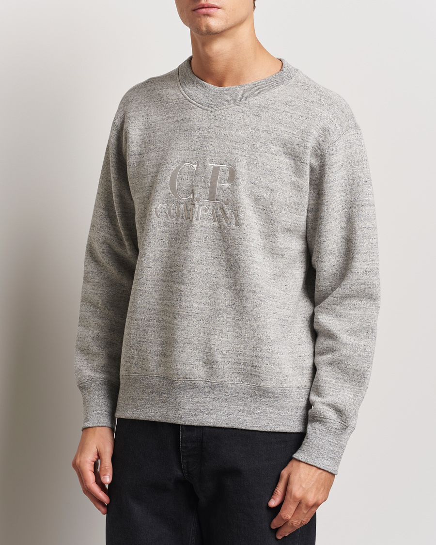 Mies |  | C.P. Company | Japanese Fleece Logo Sweatshirt Grey Melange