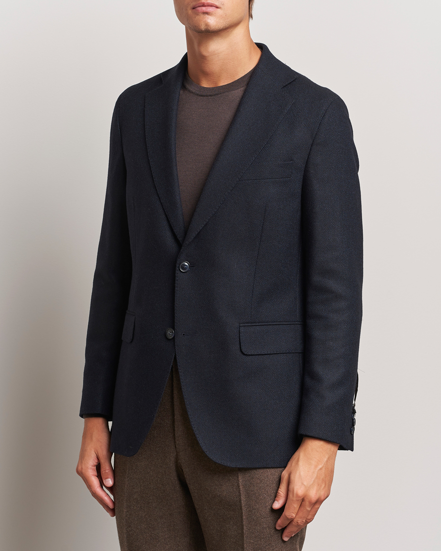 Mies | Business & Beyond - Formal | Oscar Jacobson | Fogerty Wool Hopsack Blazer Navy