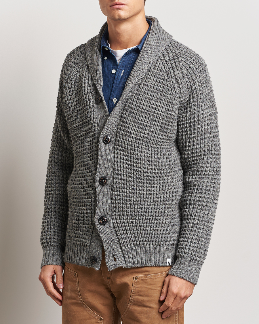 Mies |  | Peregrine | Waffle Wool Shawl Cardigan Steel