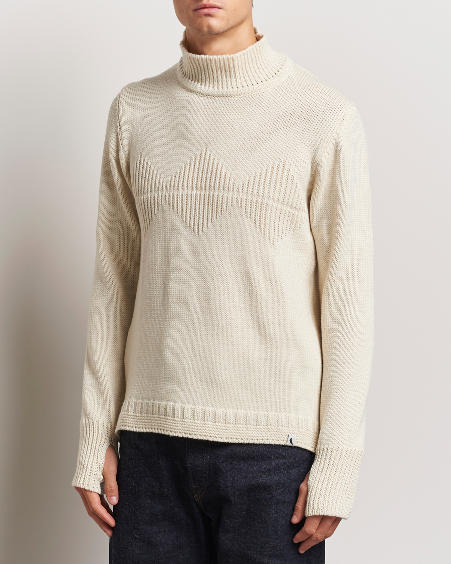 Mies |  | Peregrine | Mountain Guernsey Merino Funnel Neck Cream