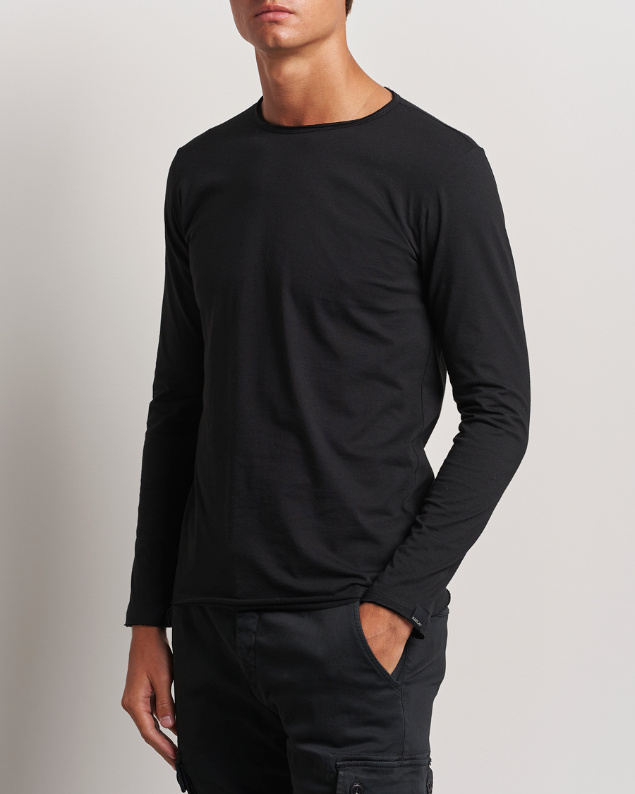 Mies | Replay | Replay | Crew Neck Long Sleeve T-Shirt Black
