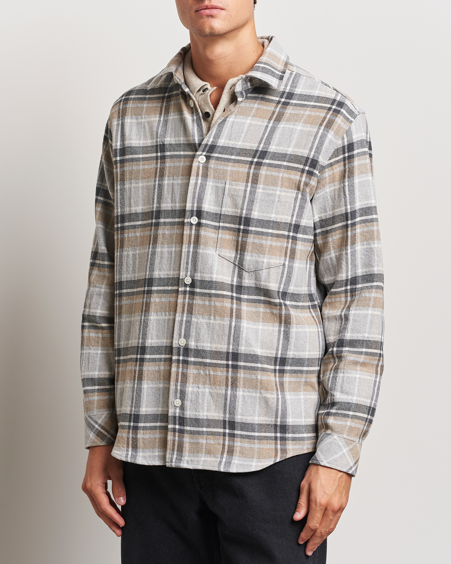 Mies |  | Samsøe Samsøe | Damon Checked Shirt Beige/Grey