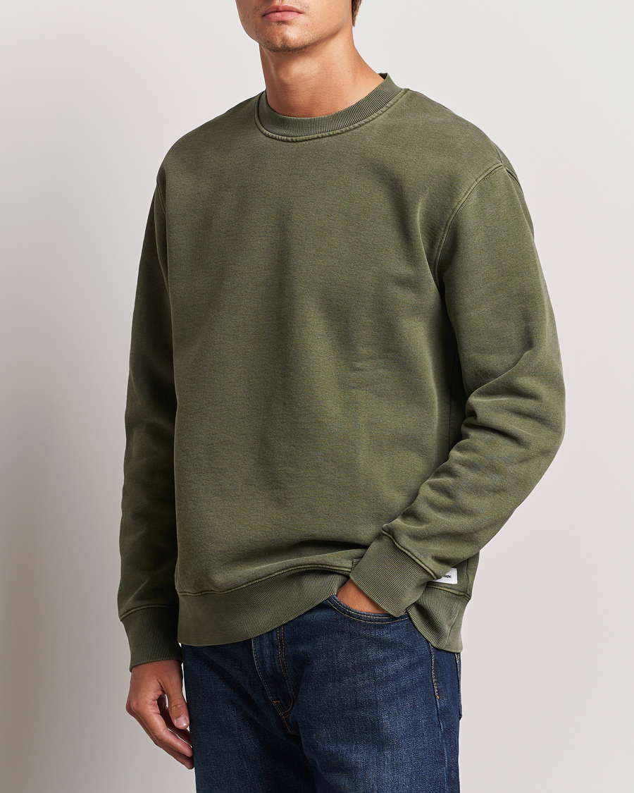 Mies |  | Samsøe Samsøe | Pigment Dyed Crew Neck Sweatshirt Forest Night