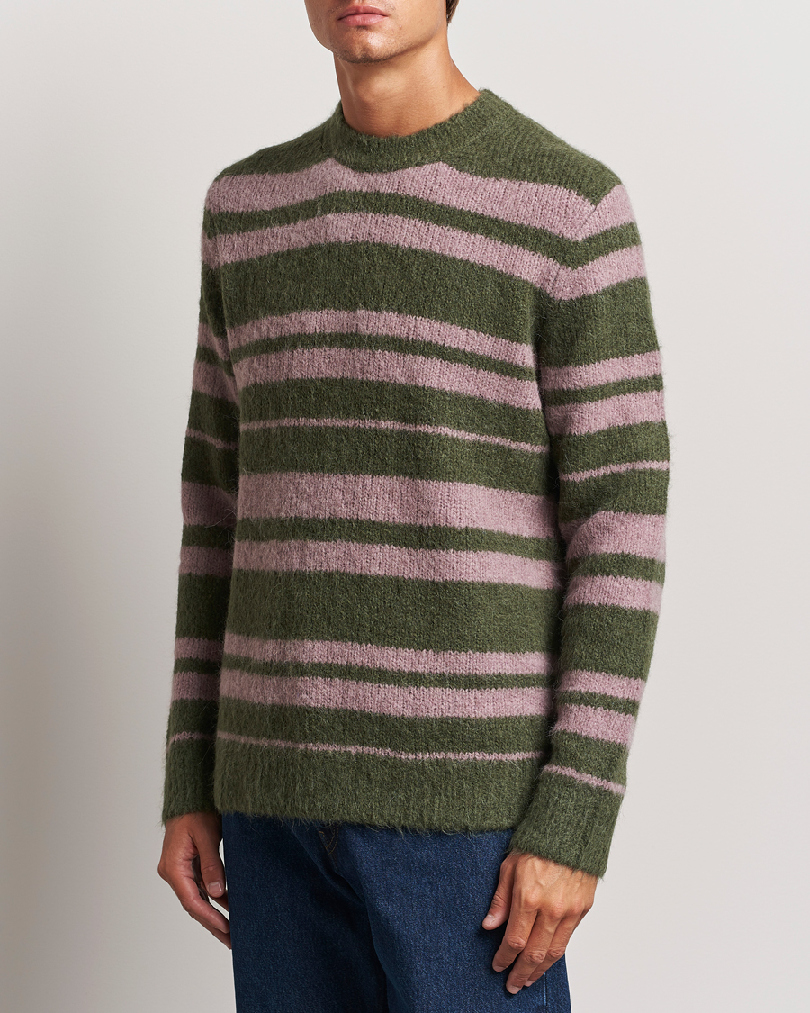 Mies |  | Samsøe Samsøe | Arin Mohair Striped Sweater Green/Pink