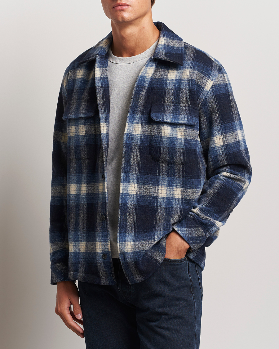 Mies |  | Samsøe Samsøe | Castor Checked Overshirt True Navy