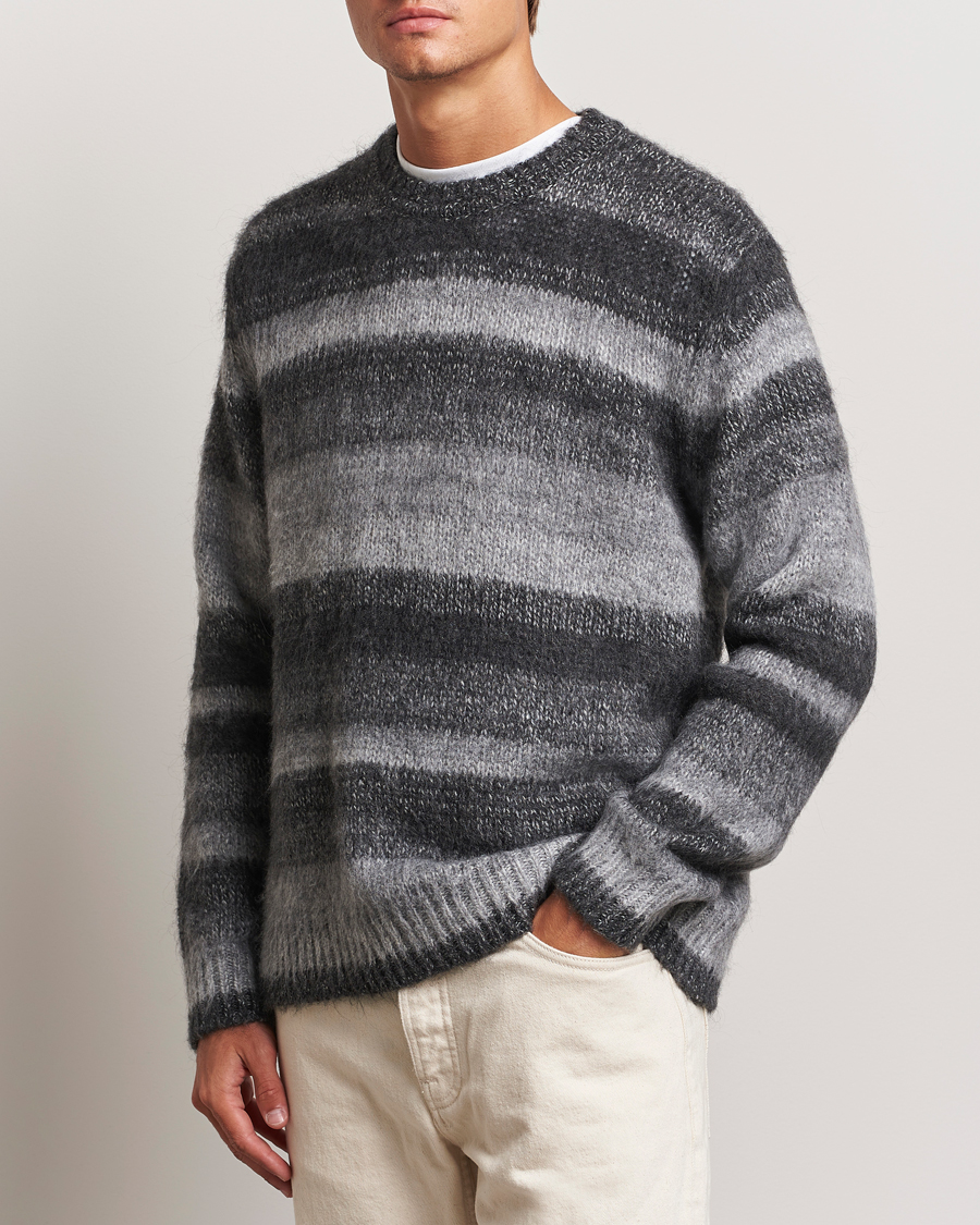 Mies |  | Samsøe Samsøe | Saarin Mohair Striped Sweater Grey