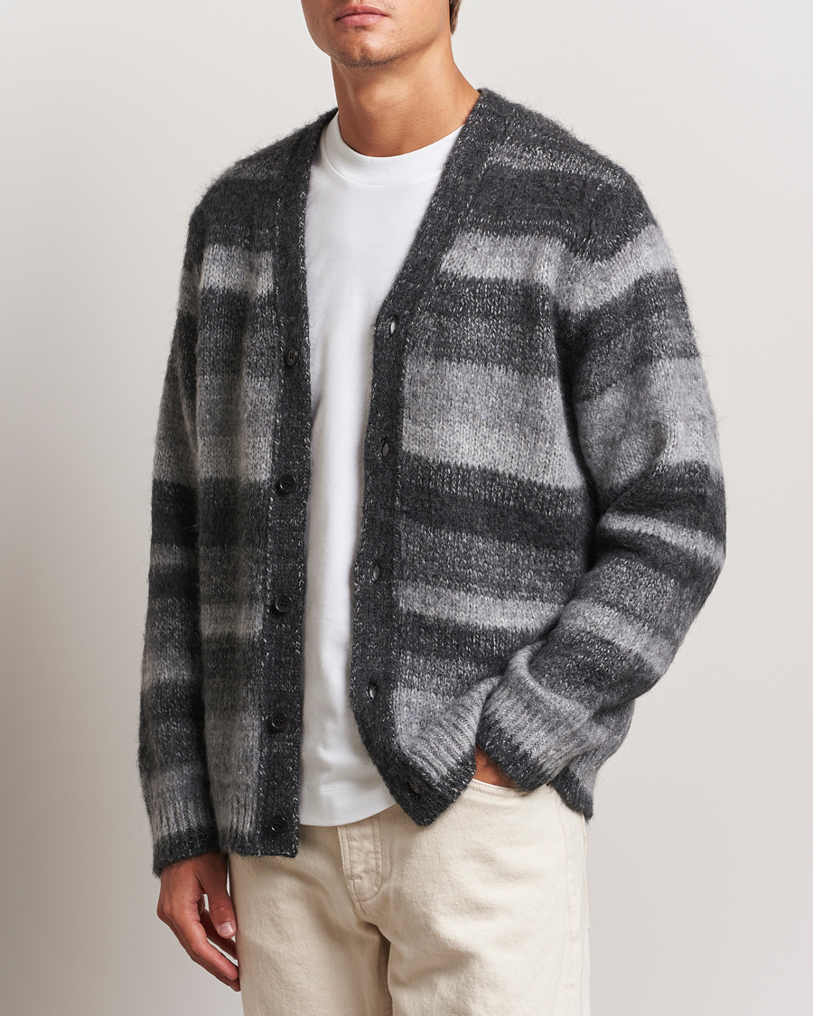 Mies |  | Samsøe Samsøe | Ari Mohair Striped Cardigan Grey