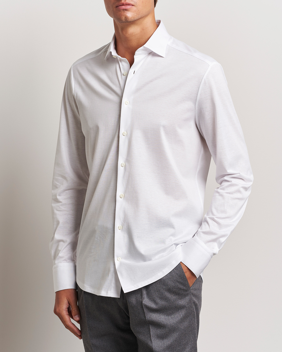 Mies |  | Stenströms | Slimline Stretch Jersey Shirt White