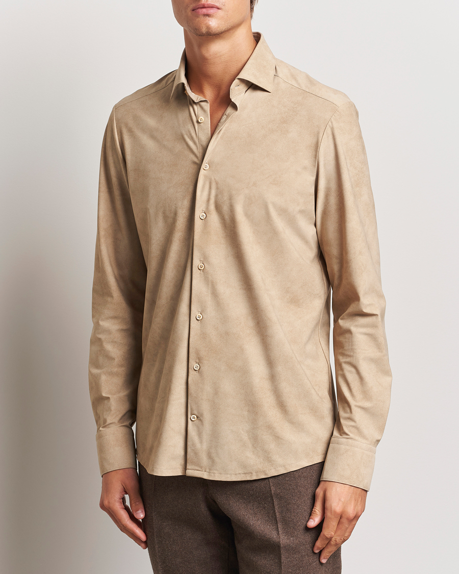 Mies |  | Stenströms | Slimline 4-Way Stretch Shirt Beige