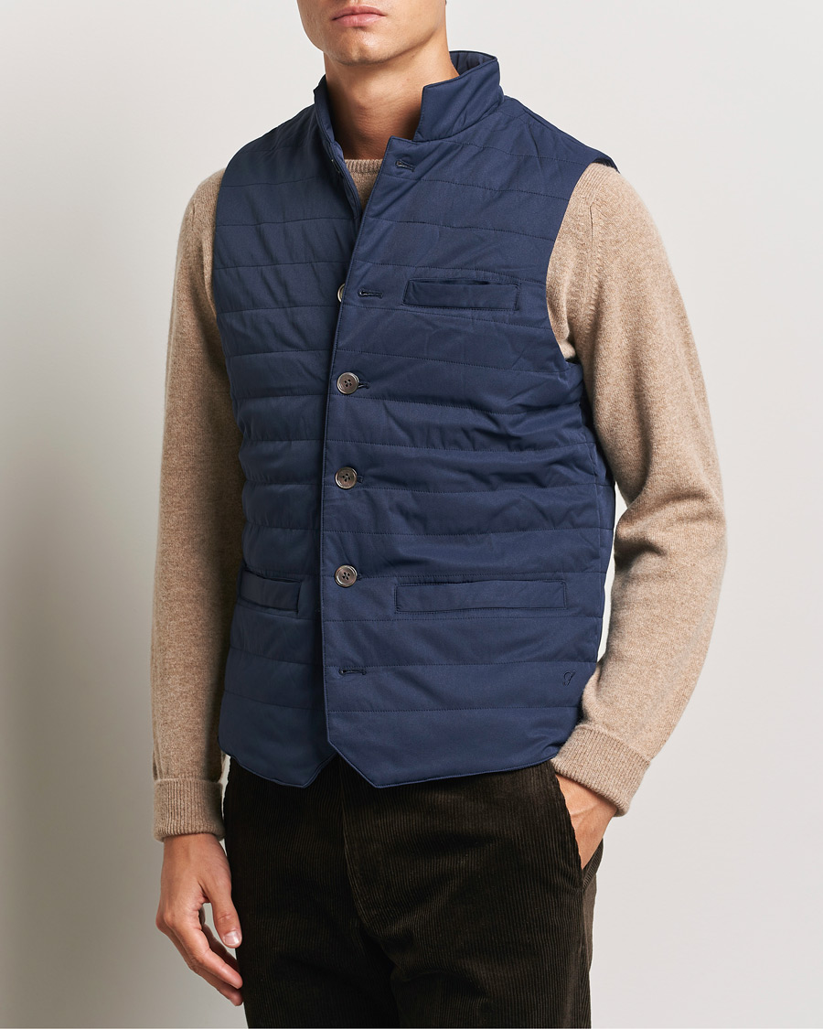 Mies |  | Stenströms | Dressed Mid Layer Twill Gilet Navy