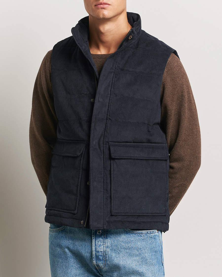 Mies |  | Stenströms | Pocket Corduroy Vest Navy