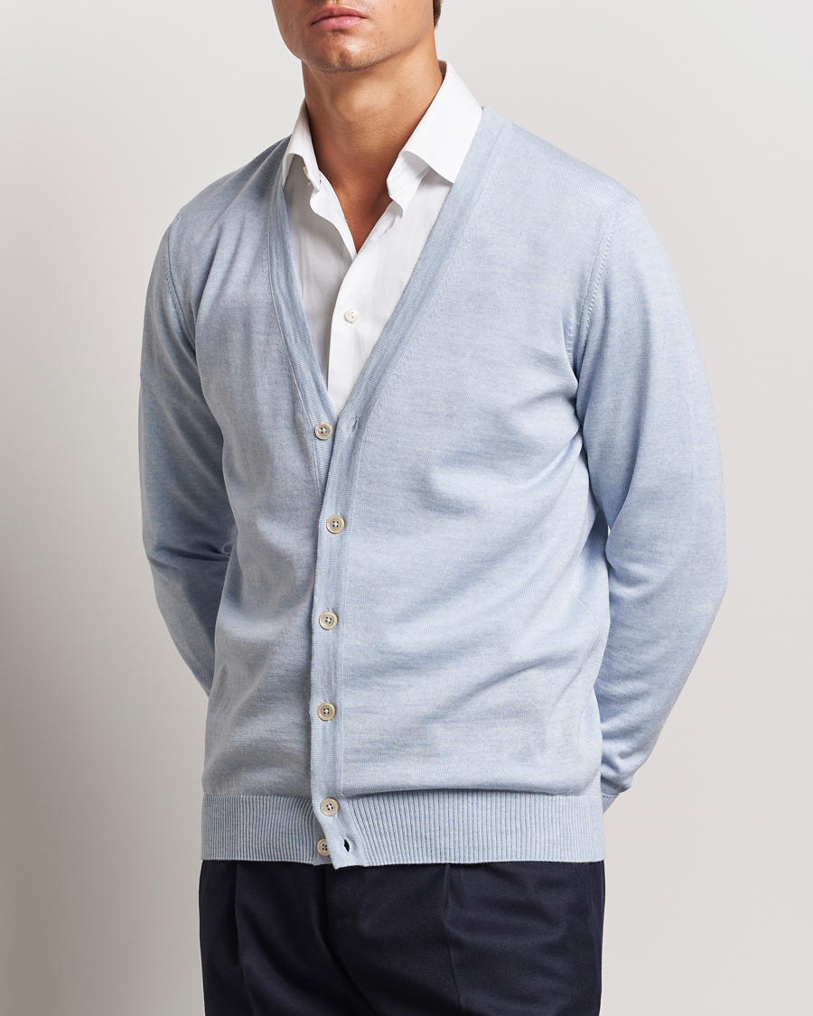 Mies |  | Stenströms | Merino Cardigan Light Blue