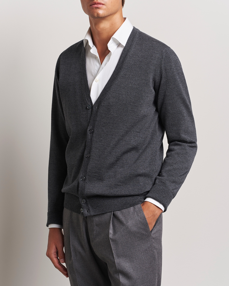 Mies |  | Stenströms | Merino Cardigan Dark Grey