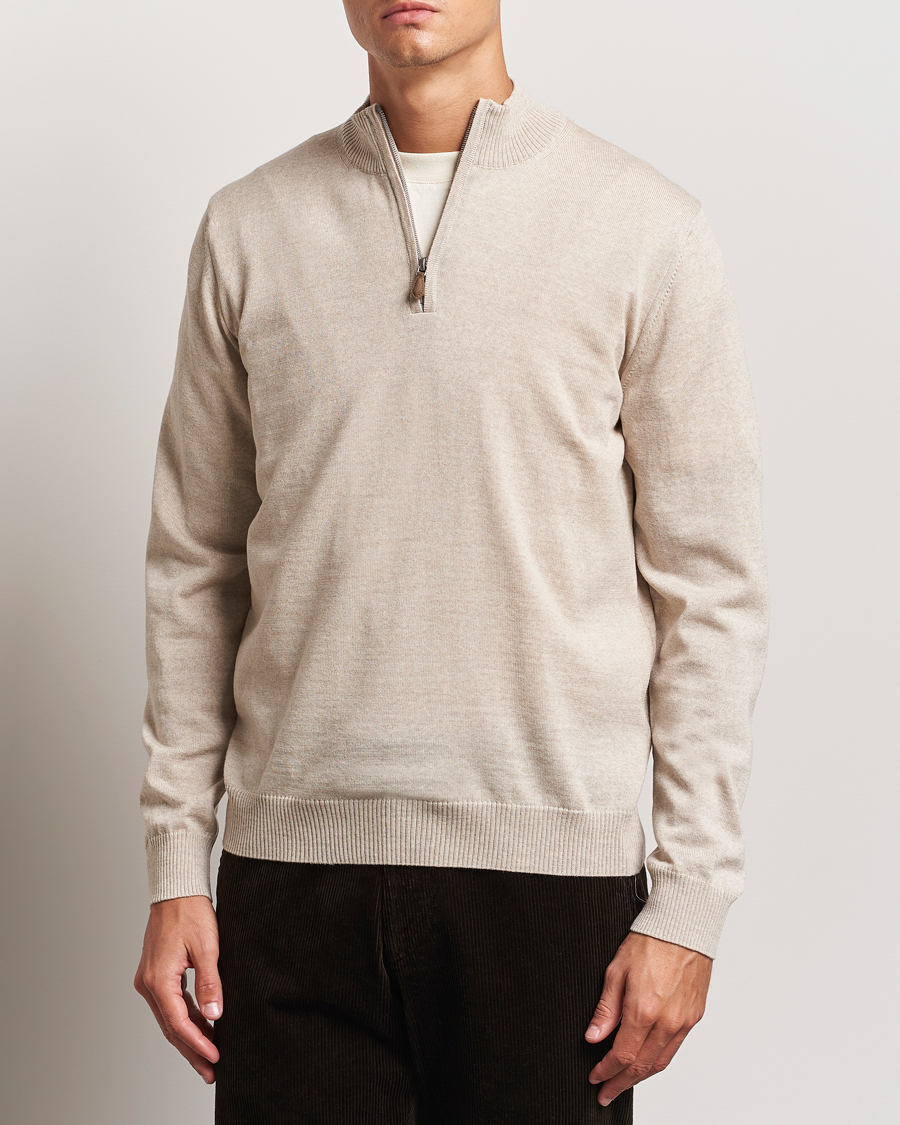 Mies |  | Stenströms | Merino Half Zip Beige