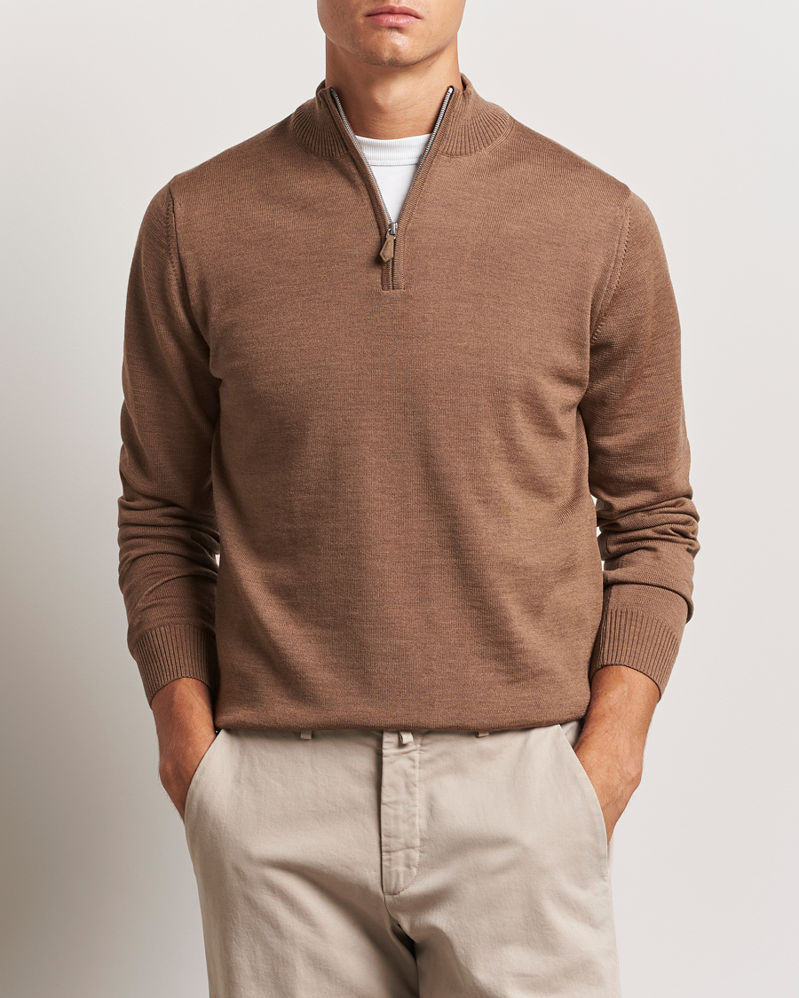 Mies |  | Stenströms | Merino Half Zip Brown