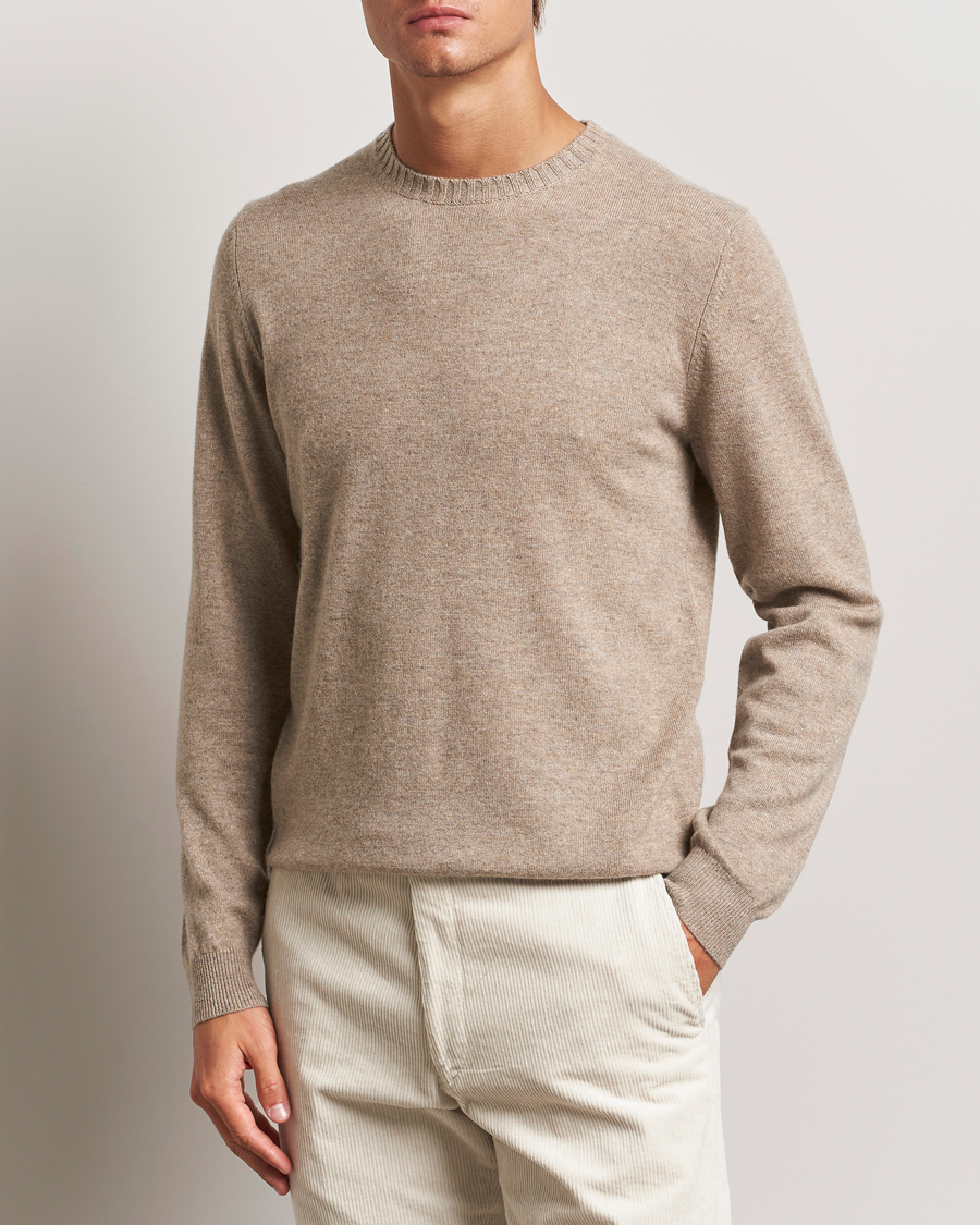 Mies | Kashmirneuleet | Stenströms | Cashmere Crewneck Beige