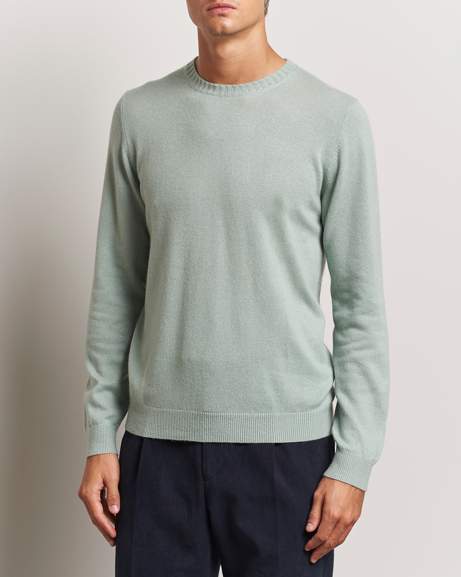 Mies |  | Stenströms | Cashmere Crewneck Light Green