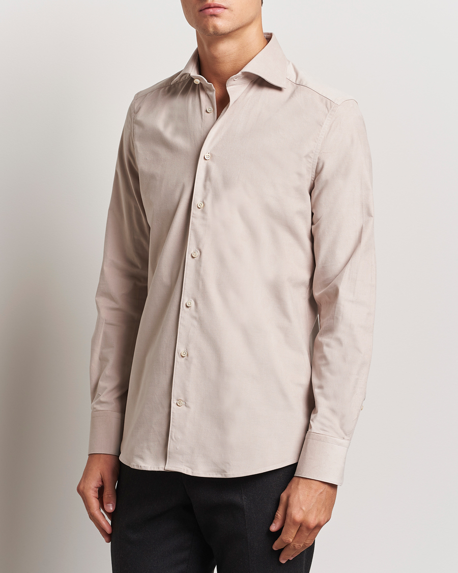 Mies |  | Stenströms | 1899 Velvet Baby Corduroy Shirt Beige