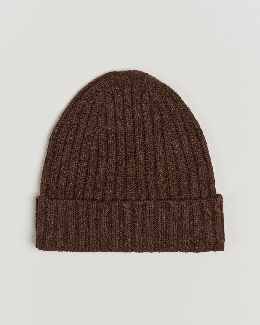 Mies |  | Stenströms | Ribbed Cotton/Cashmere Hat Brown